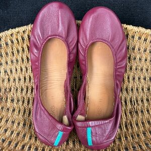 Tieks By Gavrielli Women’s 11 Burgundy Red Leather Flat Shoes Ballet Flats